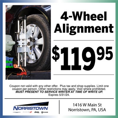 4-Wheel Alignment for $119.95
