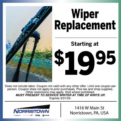 Wiper Replacement Starting at $19.95